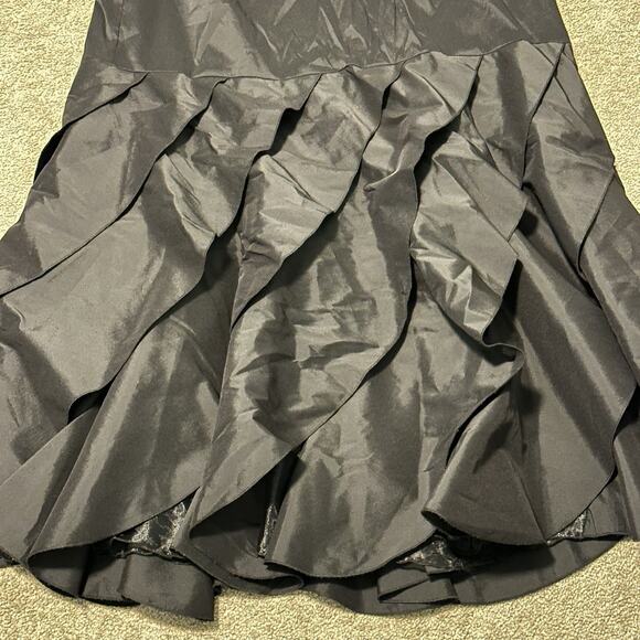 Xscape Women 20W Skirt Maxi A-line Ruffled Layered Stretch Black - Picture 2 of 8